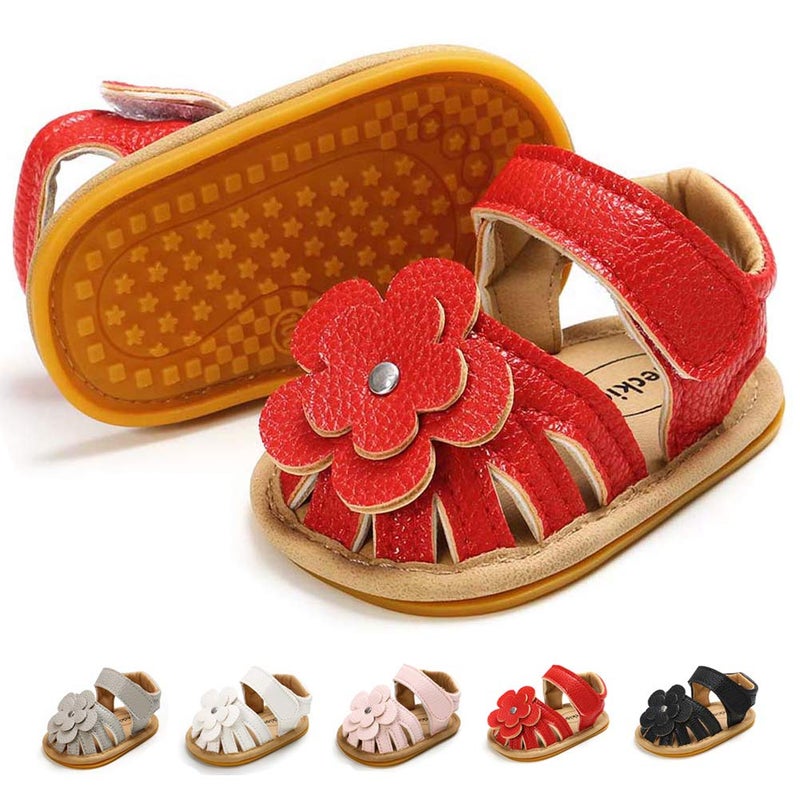 Babelvit Infant Baby Girl Boy Sandals Comfort Premium Summer Outdoor Casual Beach Shoes with Flower Bowknot Anti Slip Rubber Sole Newborn Toddler Prewalker First Walking Shoes - Image 1